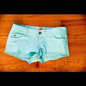 Hollister Bright Neon Blue Denim Jean Shorts